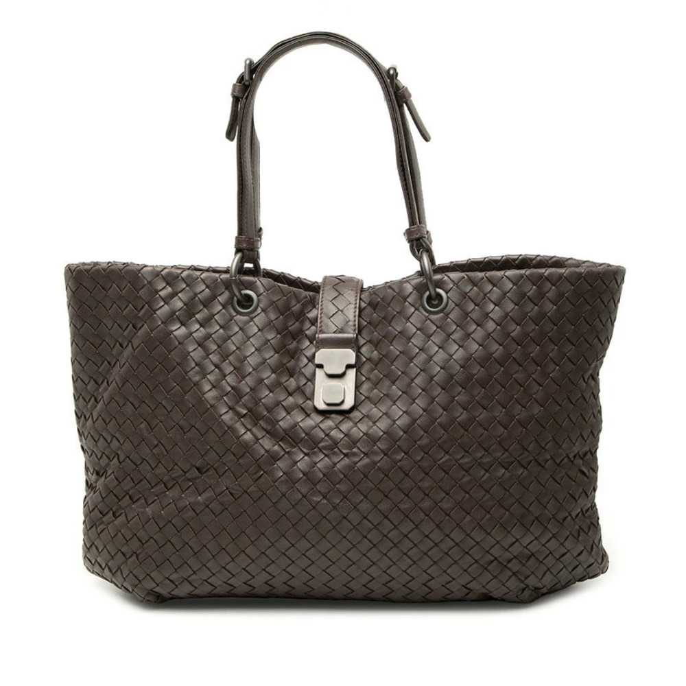 Bottega Veneta Intrecciato Tote Bag Handbag Brown Leather Bottega Veneta